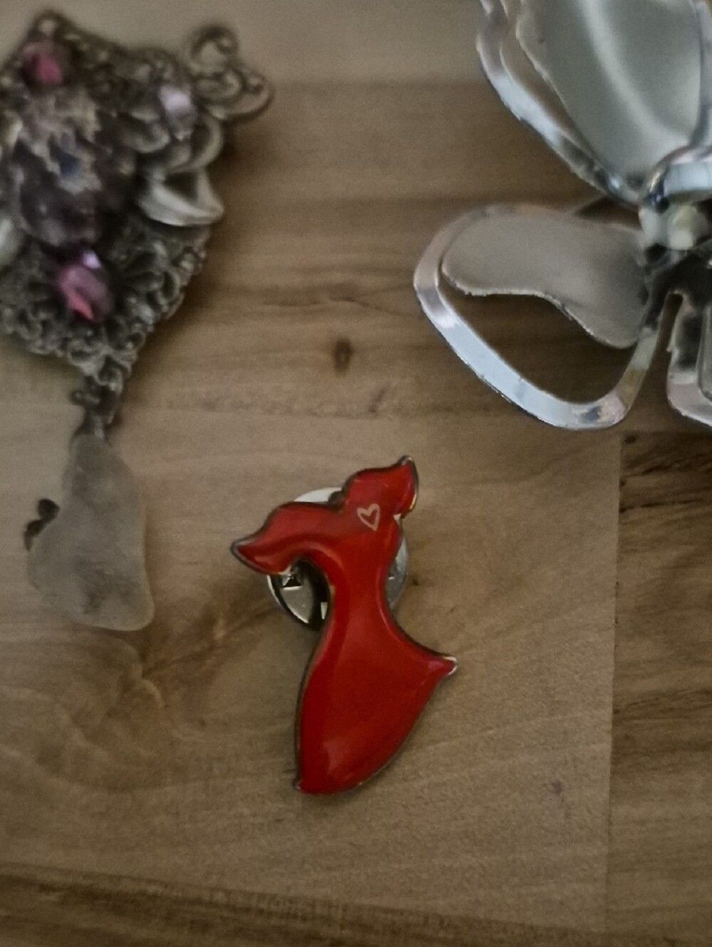 Warner's Mixed Metal & Crystal Brooch Collection with Red Accent - Picture 7 of 7